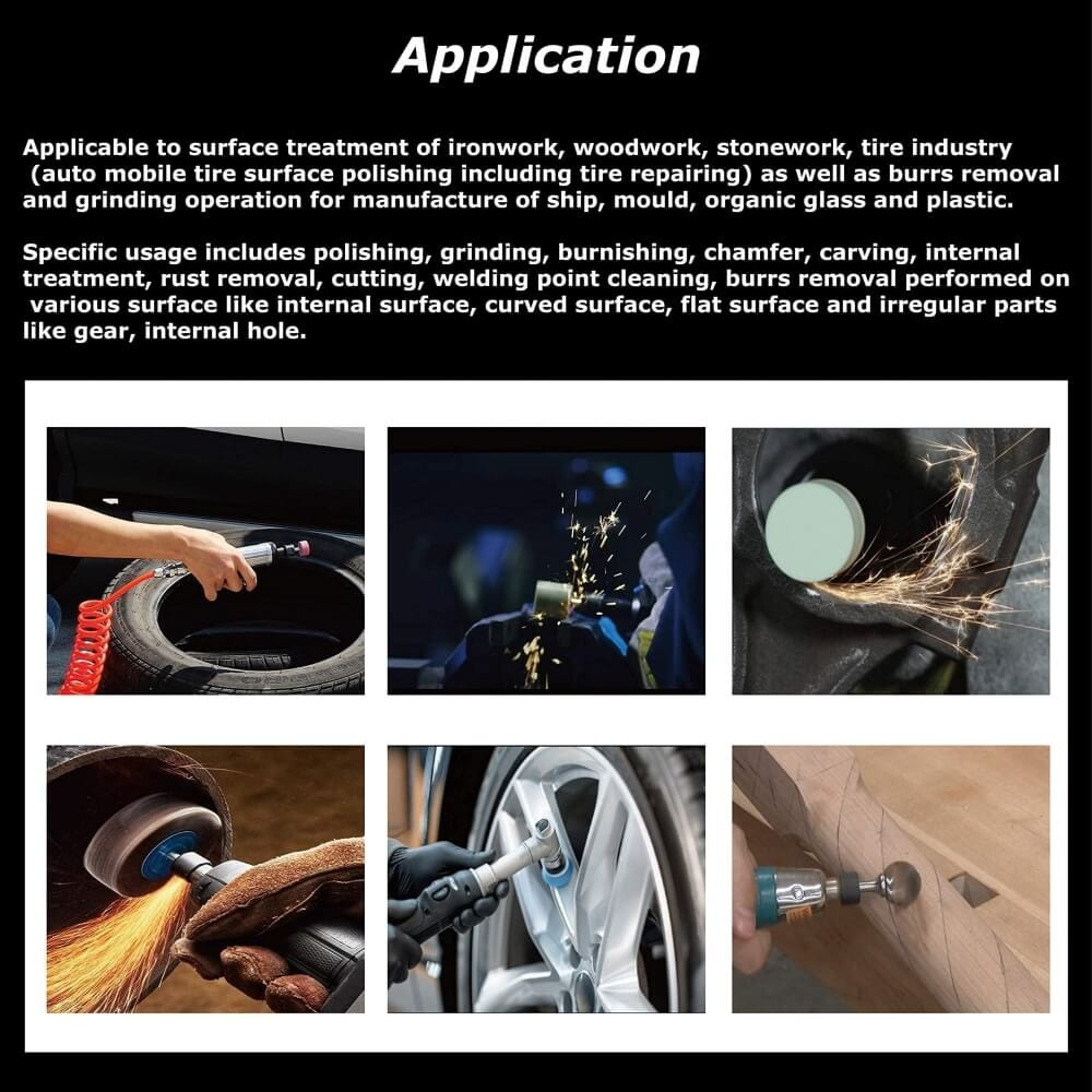 16Pcs Air Compressor Pneumatic Die Grinder Jewelry Polishing Kit